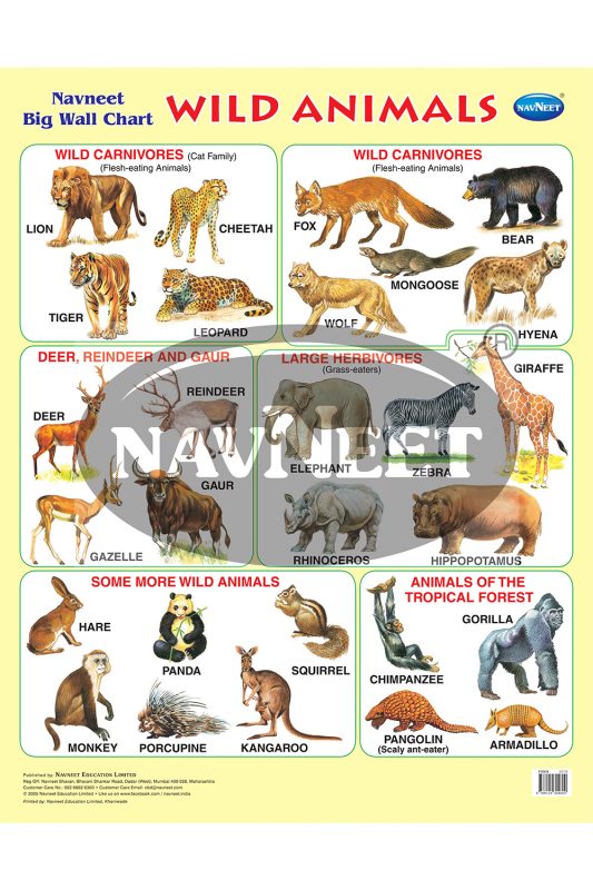 NAVNEET BIG WALL CHART -WILD ANIMALS - Navneet Education Limited