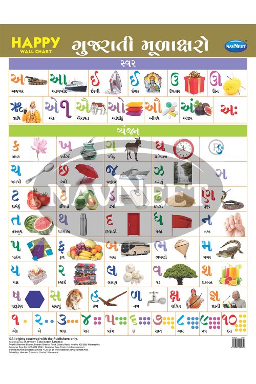 Happy Wall Chart - Gujarati Mulaksharo - Navneet Education Limited