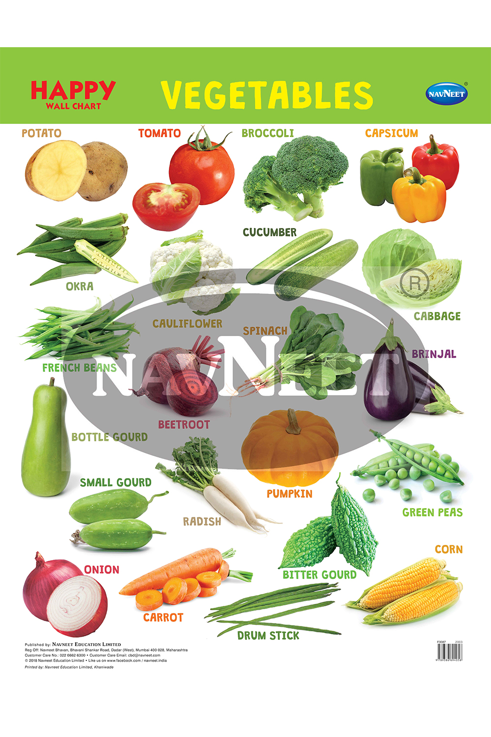 HAPPY WALL CHART VEGETABLES - Navneet Education Limited