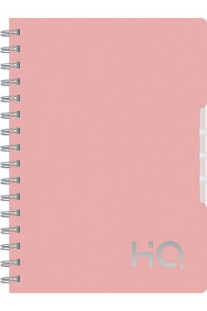 Navneet HQ | Five Subject Book Salmon Pink | Wiro Bound | Single Line | (A5) 14.8 cm x 21 cm | 300 Pages