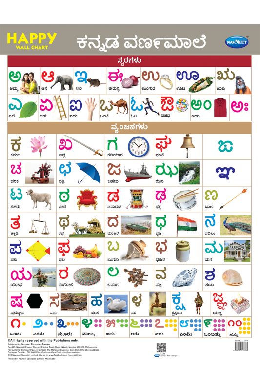 Happy Wall Chart - Kannada Varnamale - Navneet Education Limited