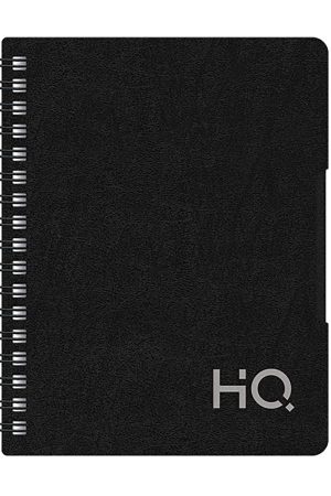 Navneet HQ | Single Subject Book Black | (A6) 10.5 cm x 14.8 cm | Wiro Bound | Single Line | 300 Pages