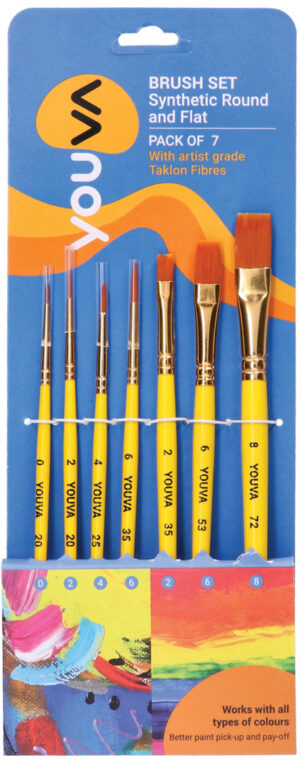Navneet Youva | Grip Right Round Brushes |Set of 4 | Pack contains - Brush No. 0, 2, 4 & 6