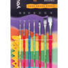 Navneet Youva | Grip Right Round & Flat Brushes |Set of 7 | Pack contains - Brush No. Round 0, 2, 4, 6 & Flat 2, 6 & 8