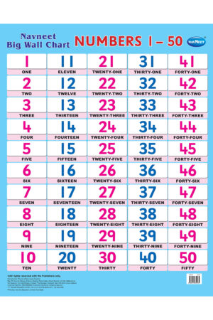 Navneet Big Wall Chart - Numbers 1 to 50