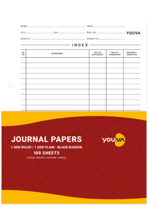 Navneet Youva | Journal Paper | 22cm x 28cm | 1Side Ruled / 1Side Plain Black Margin | 100 Sheets