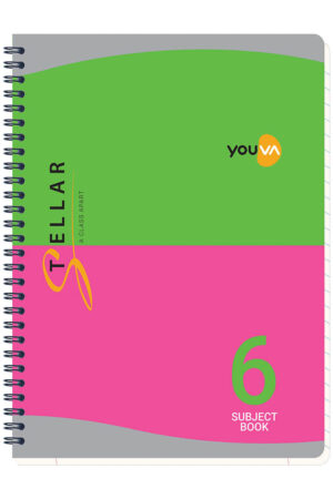 Navneet Youva Stellar | 6 Subject Book | Wiro Bound | Regular Size 20.3 cm x 26.7 cm | Single Line | 300 Pages