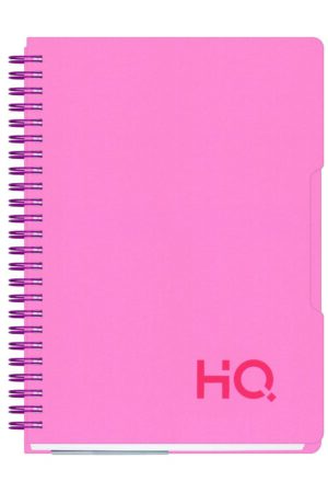 Navneet HQ |Single Subject Book Coral Pink | Wiro Bound |Single Line| (A5) 14.8 cm x 21 cm| 160 pages
