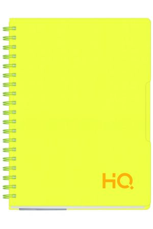 Navneet HQ | Single Subject Book Saturn Yellow | Wiro Bound | Single Line | (B5) 17.6 cm x 25 cm | 160 Pages