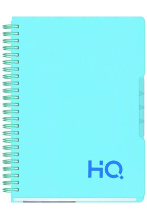 Navneet HQ | Five Subject Book Marine Blue | Wiro Bound | Single Line | (A5) 14.8 cm x 21 cm | 300 Pages