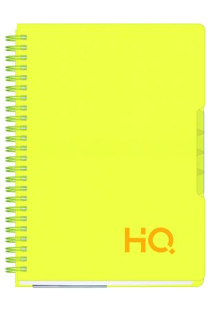 Navneet HQ | Five Subject Book Saturn Yellow | Wiro Bound | Single Line | (A5) 14.8 cm x 21 cm | 300 Pages