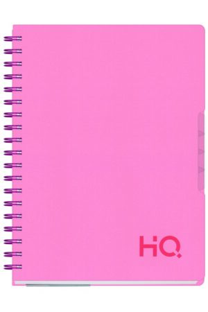 Navneet HQ | Five Subject Book Coral Pink | Wiro Bound | Single Line | (B5) 17.6 cm x 25 cm | 300 Pages