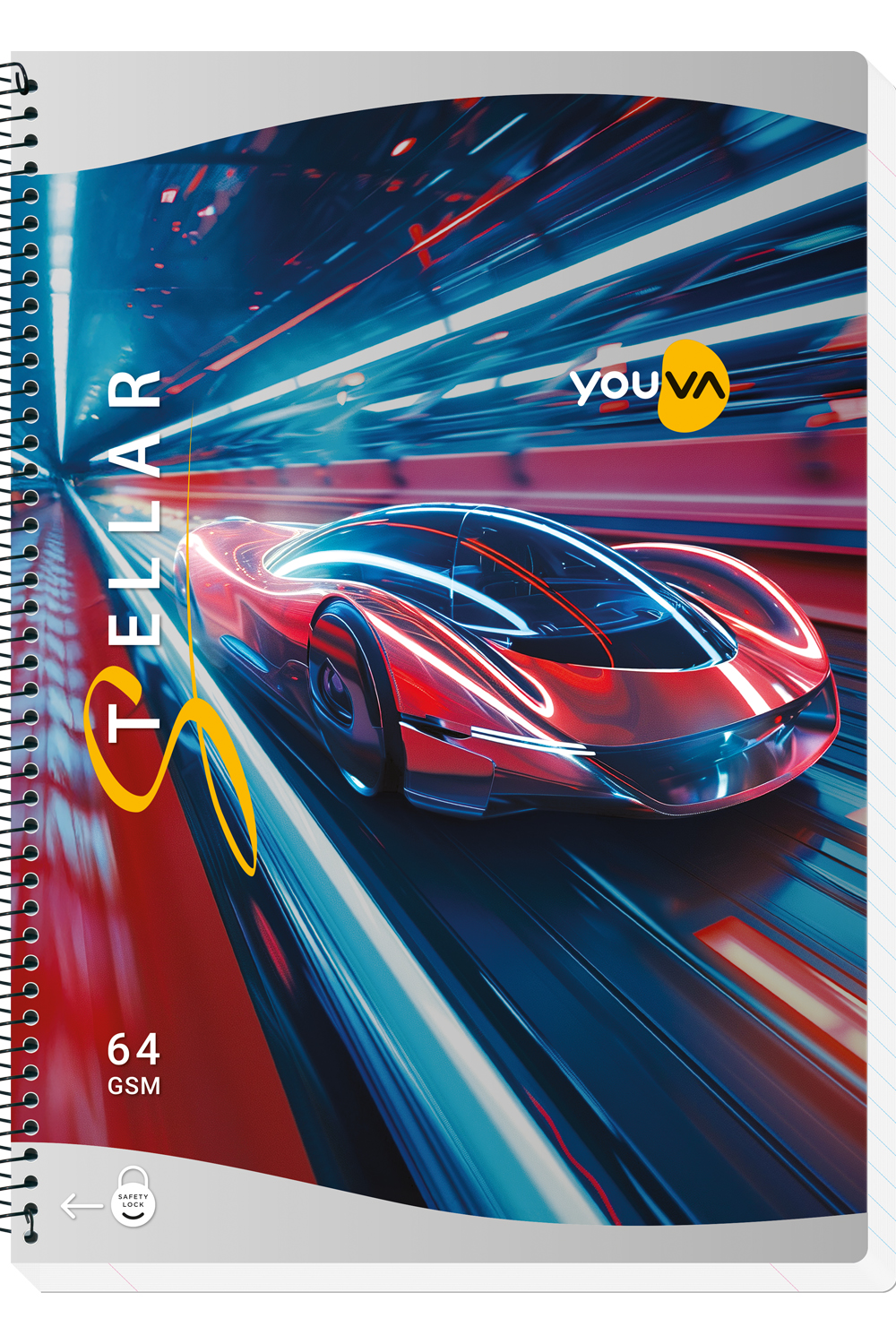 Navneet Youva Stellar | Spiral Long Notebook | A4 Size 21 cm x 29.7 cm | Single Line | 240 Pages