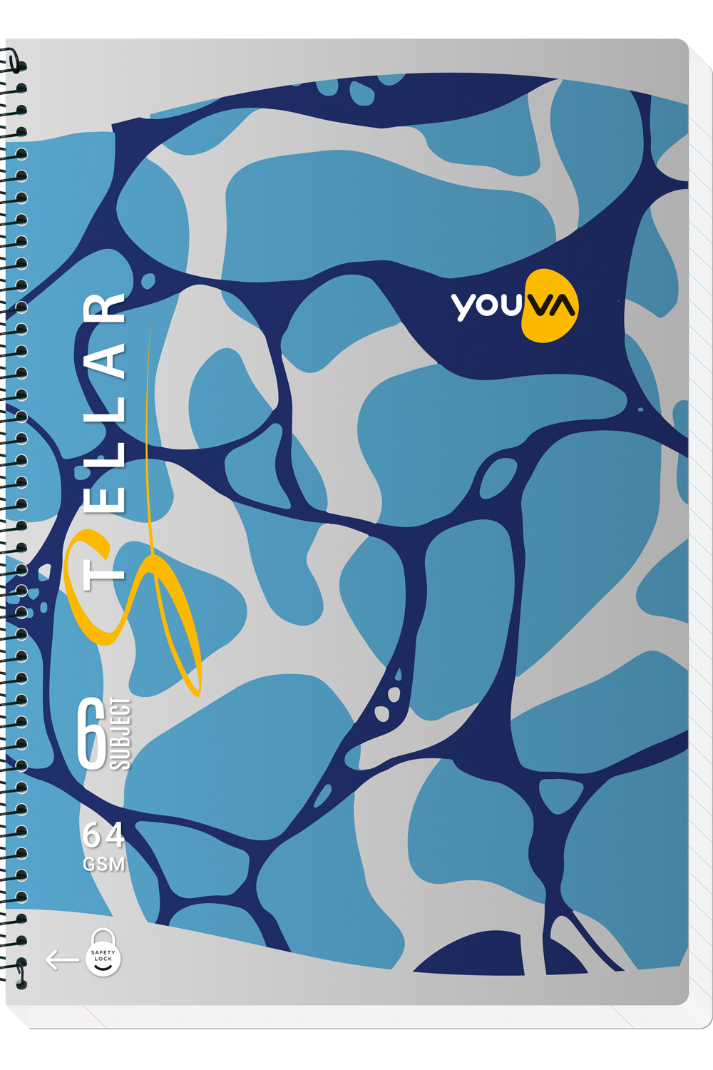 Navneet Youva Stellar | 6 Subject Long Notebook|A4 Size 21 cm x 29.7 cm|Single Line| 300 Pages