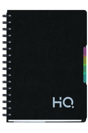 Navneet HQ | Five Subject Book Black | Wiro Bound | Unruled | (A5) 14.8 cm x 21 cm | 300 Pages