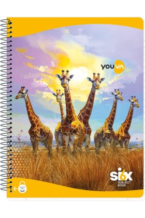 Navneet Youva | Spiral Bound 6 Subject Book | 20.3 X 26.7 cm | Single Line | 300 Pages